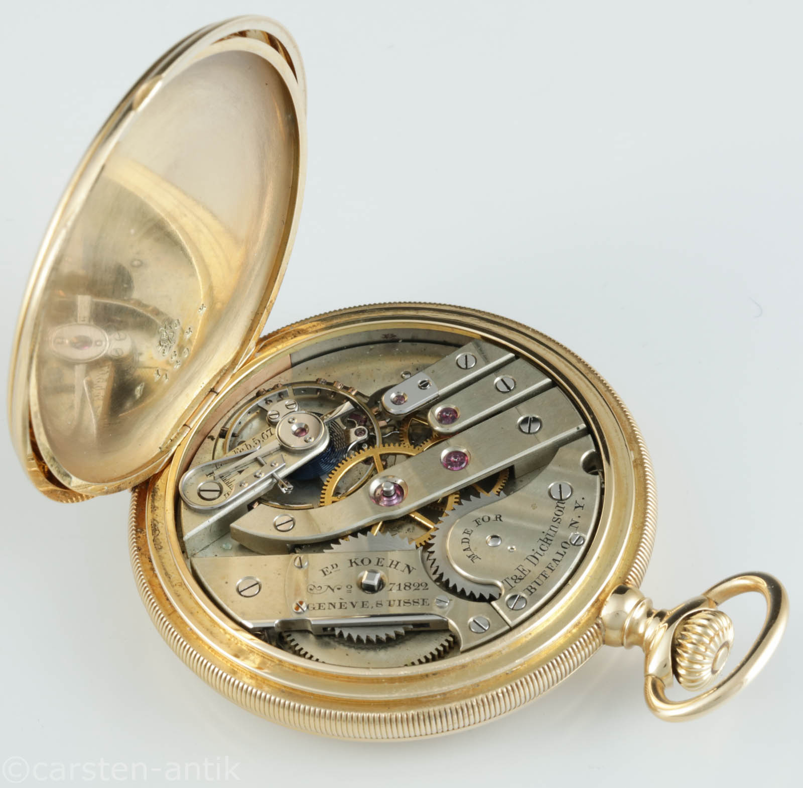 Edouard Koehn, feine Genfer Anker Chronometer18k Gold Savonette 1910