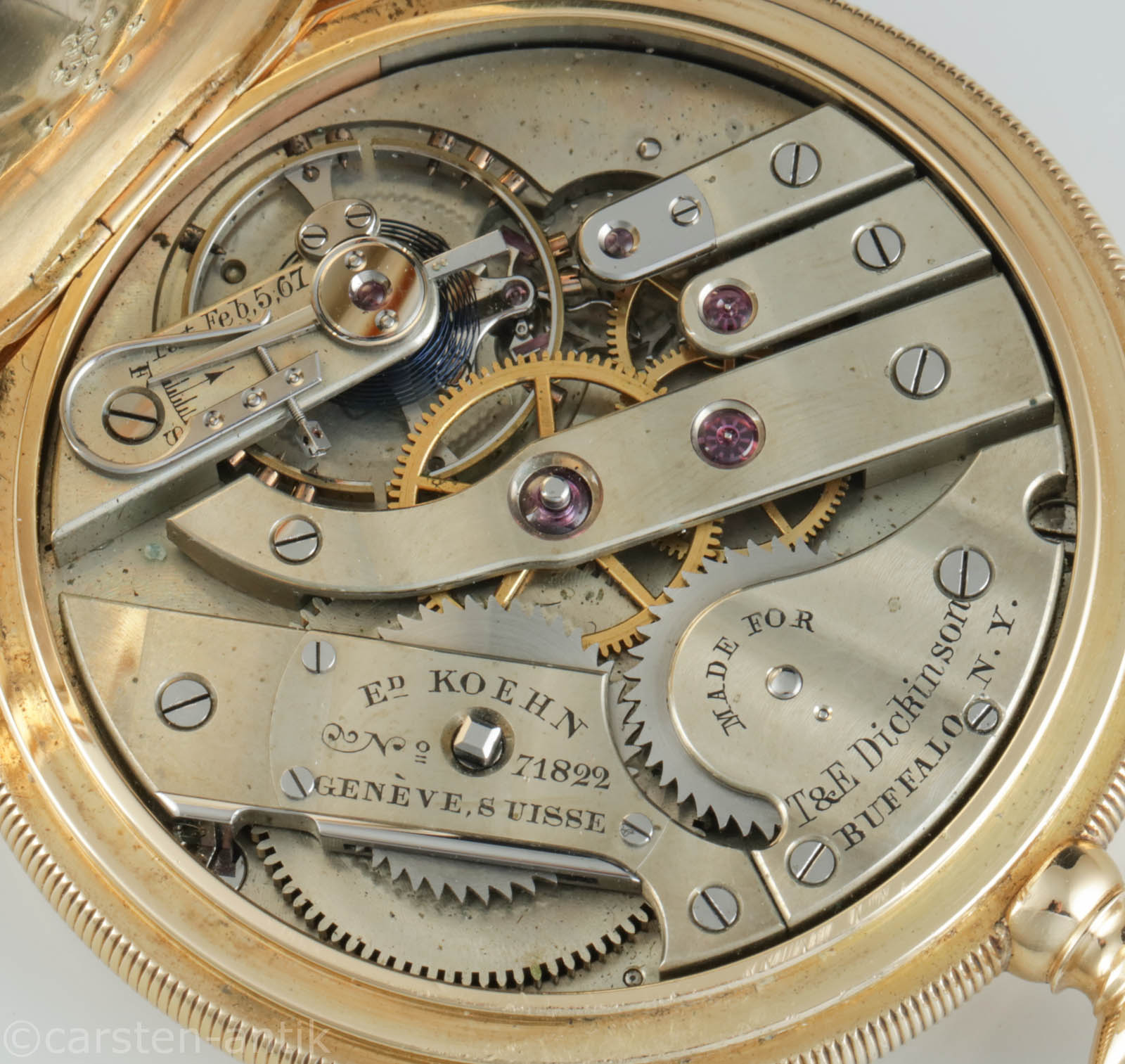 Edouard Koehn, feine Genfer Anker Chronometer18k Gold Savonette 1910